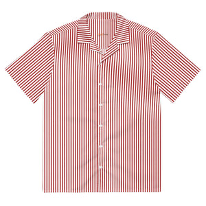 Red Striped Button Shirt - Recycled Polyester - Dipaliz - Shirts - Xs