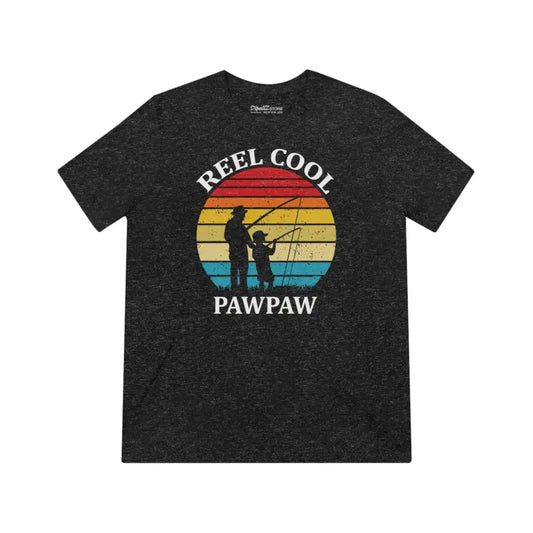 Reel Cool Paw Paw: Unisex Fishing Triblend Tee - Black Heather / s T-shirt