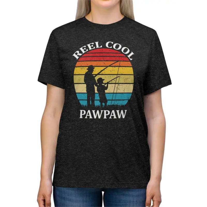 Reel Cool Paw Paw Fishing Dad Unisex Triblend Tee - T-shirt