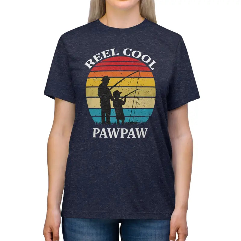 Reel Cool Paw Paw Fishing Dad Unisex Triblend Tee - T-shirt