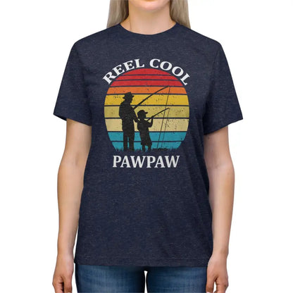 Reel Cool Paw Paw Fishing Dad Unisex Triblend Tee - T-shirt