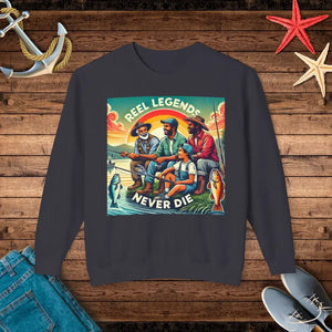 Reel Legends Lightweight Crewneck Sweatshirt - Timeless Style - Dipaliz - Black / s - T-shirts