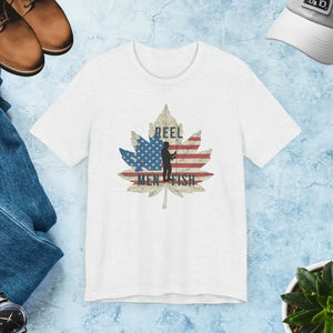 Patriotic Reel Men Fish Tee - Passionate Anglers - Dipaliz - Ash / s - T-shirts