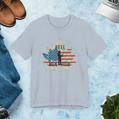 Catch of the Day: Reel Men Fish Patriotic Tee - Light Blue / s T-shirt