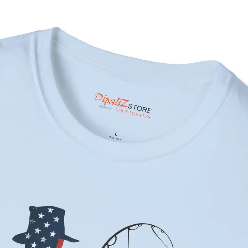 Reel Men Fish July T-shirt - Perfect for Patriotic Anglers - T-shirt