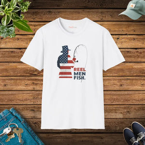 Fishing Patriots July Tee - Soft Patriotic Comfort - Dipaliz - White / s - T-shirts