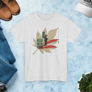 Durable Reel Men Fish Tee - Heavy Cotton Comfort - Dipaliz - T-shirts