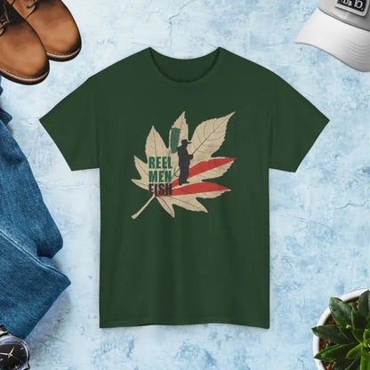 Reel Men Fish Tee: Unisex Comfort Meets Casual Style - Forest Green / s T-shirt