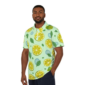 Bold Lemon Unisex Polo - Vibrant Summer Print - Dipaliz - Polos