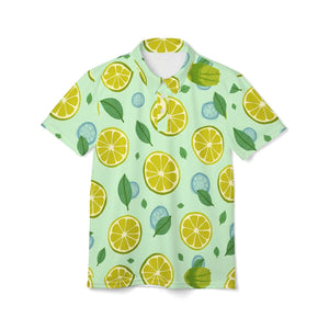 Bold Lemon Unisex Polo - Vibrant Summer Print - Dipaliz - Polos
