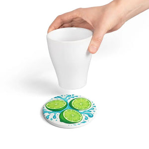 Refreshing Lime Ceramic Coaster Set - Tropical Home Decor - Dipaliz - Coasters