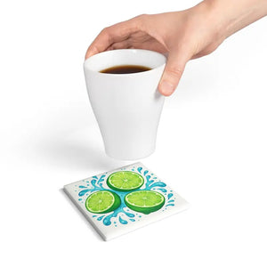 Refreshing Lime Ceramic Coaster Set - Tropical Home Decor - Dipaliz - Coasters