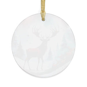 Clear Reindeer Acrylic Ornaments - Gold Ribbon Christmas - Dipaliz - Holiday