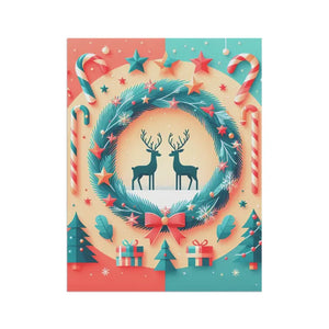 Reindeer Christmas Poplin-canvas House Banner - Festive Decor - Dipaliz - Flags & Windsocks