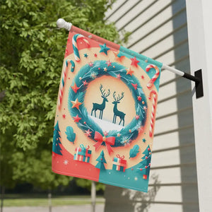 Reindeer Christmas Poplin-canvas House Banner - Festive Decor - Dipaliz - Flags & Windsocks