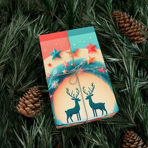 Reindeer Christmas Gift Wrap Fashion Forward Festive - Dipaliz - Wrapping Paper