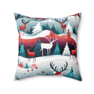 Spruce Trees Polyester Square Pillow Christmas - Dipaliz - Throw Pillows