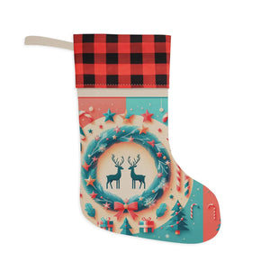 Reindeer Christmas Stocking – Burlap Holiday - Dipaliz - Stockings