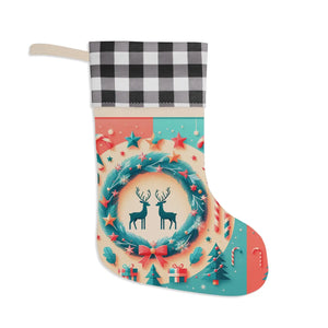 Reindeer Christmas Stocking – Burlap Holiday - Dipaliz - Stockings