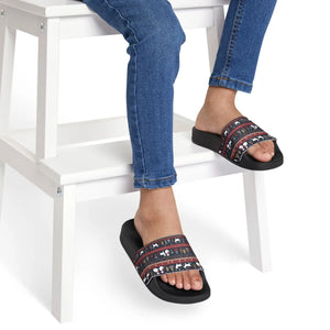 Festive Youth Pu Slide Sandals - Reindeer Christmas - Dipaliz