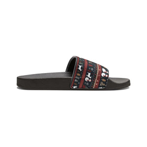 Festive Youth Pu Slide Sandals - Reindeer Christmas - Dipaliz