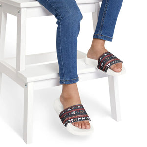 Festive Youth Pu Slide Sandals - Reindeer Christmas - Dipaliz