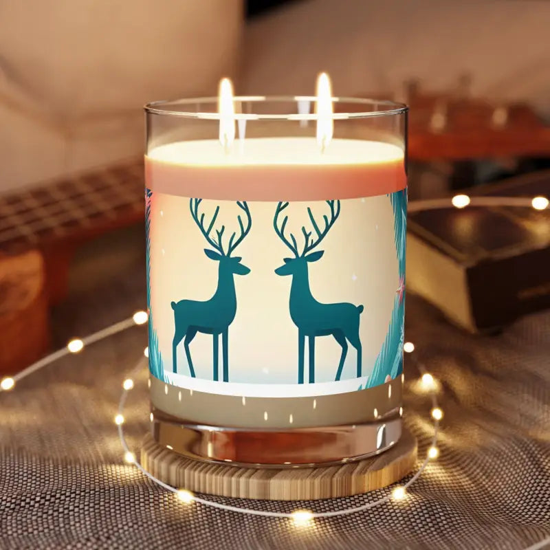 Enchant your Home with a Reindeer Couple Christmas Candle - Decor