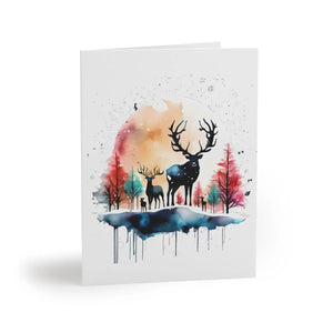 Fashion Reindeer Merry Christmas Greeting Cards - Dipaliz - & Note