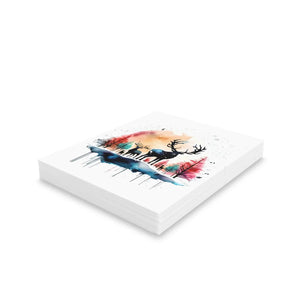 Fashion Reindeer Merry Christmas Greeting Cards - Dipaliz - & Note