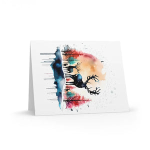 Fashion Reindeer Merry Christmas Greeting Cards - Dipaliz - & Note