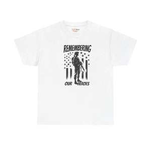 Honor American Heroes Heavy Cotton Tee Patriotic Style - Dipaliz - T-shirts