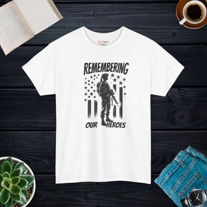 Honor American Heroes Heavy Cotton Tee Patriotic Style - Dipaliz - T-shirts