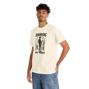 Honor American Heroes Heavy Cotton Tee Patriotic Style - Dipaliz - T-shirts