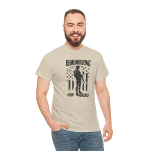 Honor American Heroes Heavy Cotton Tee Patriotic Style - Dipaliz - T-shirts