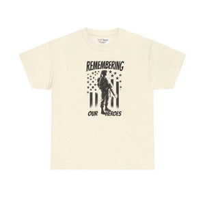 Honor American Heroes Heavy Cotton Tee Patriotic Style - Dipaliz - T-shirts