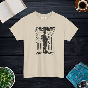 Honor American Heroes Heavy Cotton Tee Patriotic Style - Dipaliz - T-shirts
