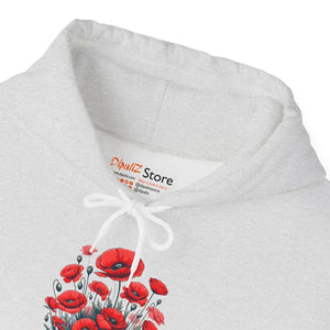 Remembrance Floral Hooded Sweatshirt - Cozy Memorial Style - Dipaliz - Hoodies