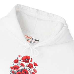 Cozy Floral Hooded Sweatshirt - Remembrance Theme - Dipaliz - Hoodies