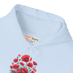 Cozy Floral Hooded Sweatshirt - Remembrance Theme - Dipaliz - Hoodies