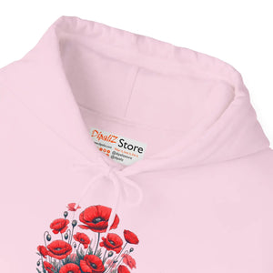 Cozy Floral Hooded Sweatshirt - Remembrance Theme - Dipaliz - Hoodies