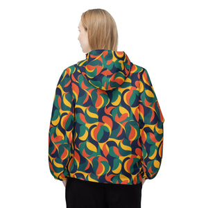Retro Abstract Windbreaker - 70s Style Lightweight Jacket - Dipaliz - Windbreakers