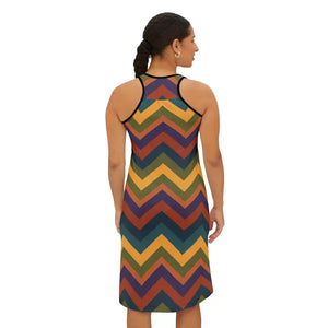 Tank Top - Retro Chevron Racerback Dress - Vintage Zigzag Print - Dipaliz