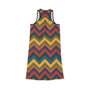 Tank Top - Retro Chevron Racerback Dress - Vintage Zigzag Print - Dipaliz
