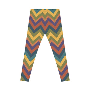 Retro Chevron Leggings - Colorful Zigzag All-over - Dipaliz - Xs