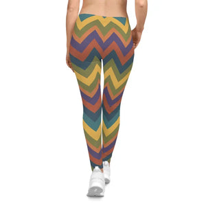 Leggings - Retro Chevron - Colorful Zigzag All-over Print - Dipaliz