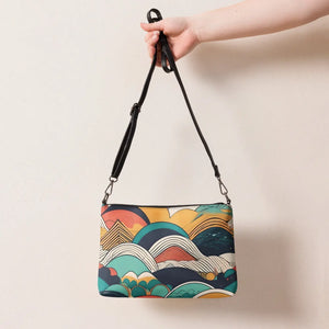 Vibrant Crossbody Bag - Retro Colored Abstract Faux Leather - Dipaliz - Cross Body Bags