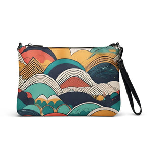 Vibrant Crossbody Bag - Retro Colored Abstract Faux Leather - Dipaliz - Cross Body Bags
