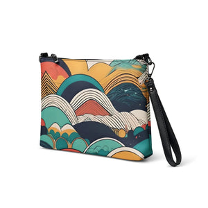 Vibrant Crossbody Bag - Retro Colored Abstract Faux Leather - Dipaliz - Cross Body Bags