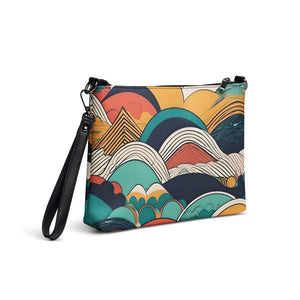 Vibrant Crossbody Bag - Retro Colored Abstract Faux Leather - Dipaliz - Cross Body Bags
