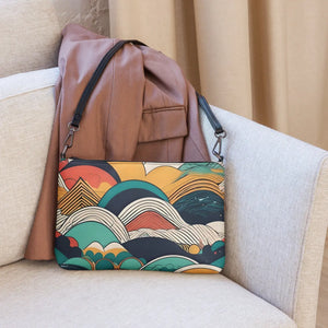 Vibrant Crossbody Bag - Retro Colored Abstract Faux Leather - Dipaliz - Cross Body Bags
